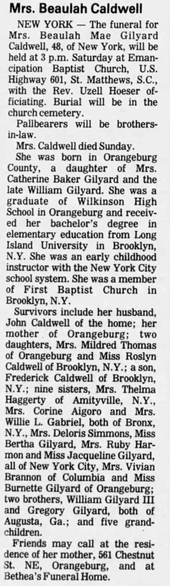Clipping from The Times and Democrat
